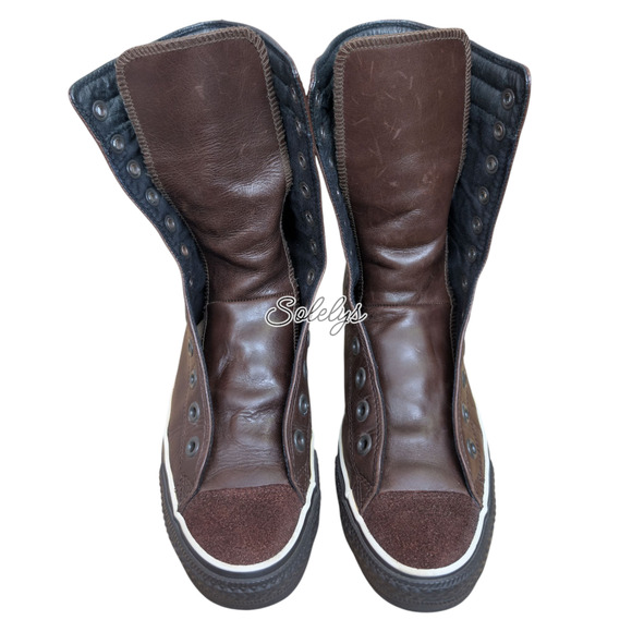 Converse 2006 All Star Leather XHI Calf Extra High Brown Sneaker Boot M7 W9 RARE - Picture 8 of 11